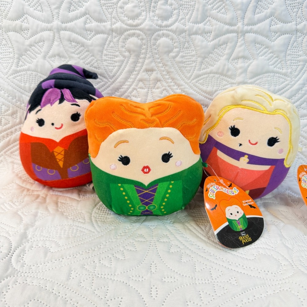Squishmallows Hocus Pocus Sanderson Sisters 5" Plush Lot of 3 NWT Winifred Mary